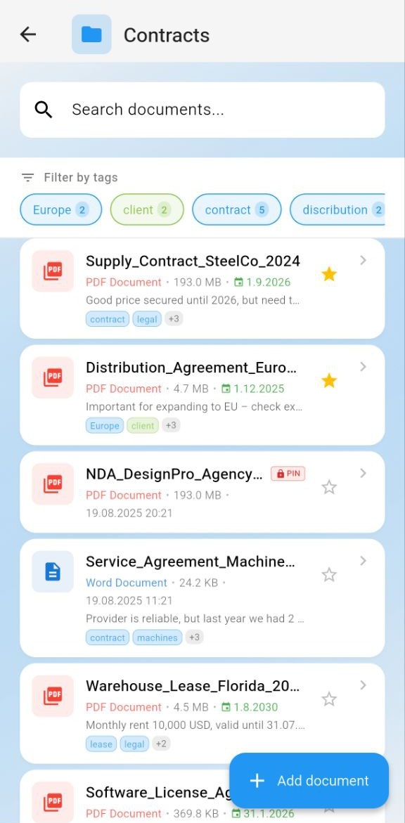 Docelo app preview - screen 2